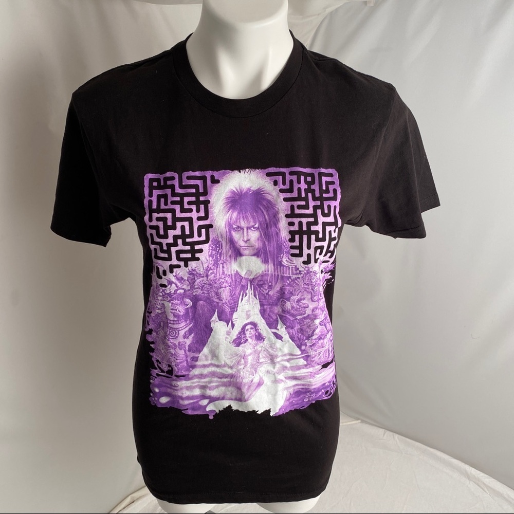 Labyrinth David Bowie black and purple short sleeve t-shirt S